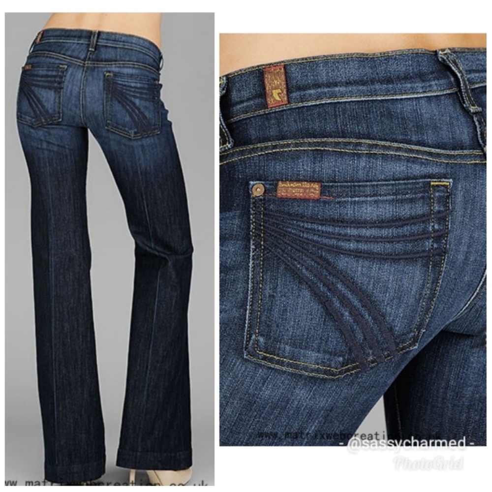 7 For All Mankind Indigo Wide Leg Jeans